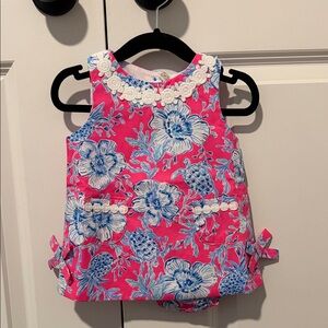 Lilly Pulitzer Pink and Blue Floral baby dress